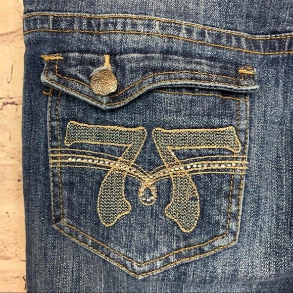 Seven7 Embroidered Studded Denim Capris - Picture 4 of 10